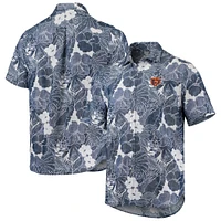 Chemise boutonnée Tommy Bahama Navy Chicago Bears Coconut Point Playa Floral IslandZone pour hommes