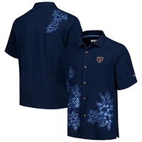 Chemise boutonnée Tommy Bahama pour hommes, bleu marine, Chicago Bears, Hibiscus Camp