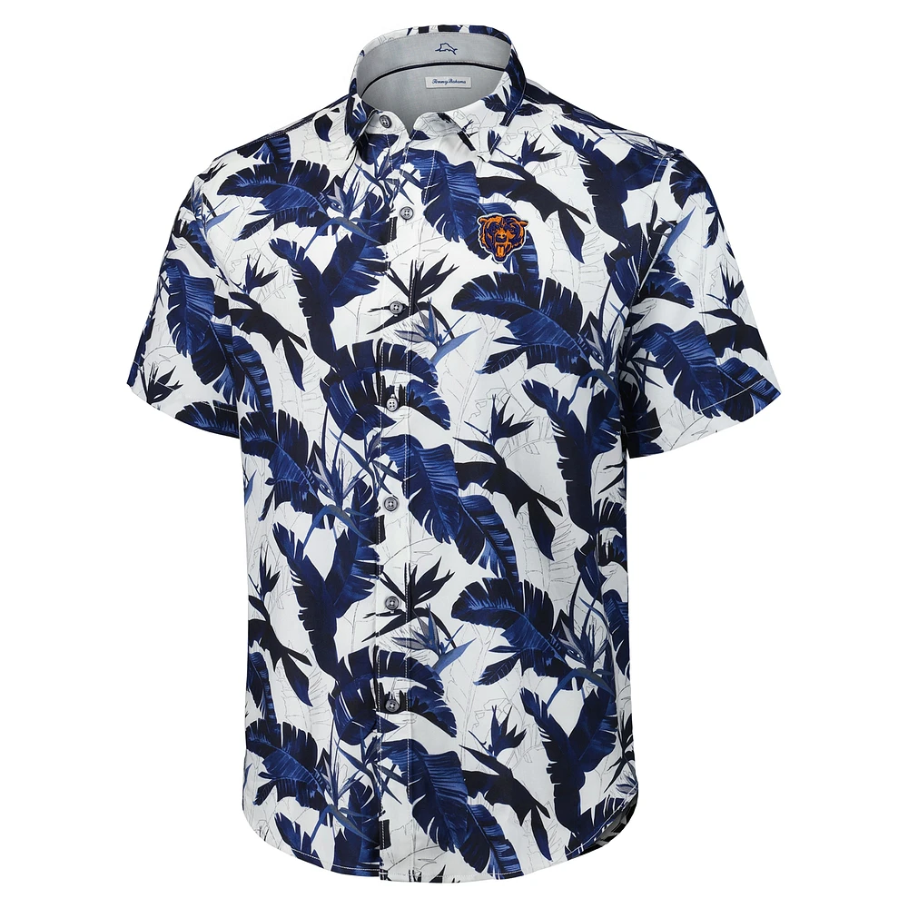 Men's Tommy Bahama Navy Chicago Bears Sunnyvale Blooms Camp Button-Up Shirt