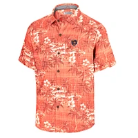 Chemise boutonnée Tommy Bahama Orange Chicago Bears Coconut Point Isla Palmetta Camp pour homme