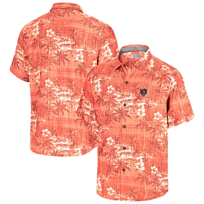 Men's Tommy Bahama Orange Chicago Bears Coconut Point Isla Palmetta Camp Button-Up Shirt