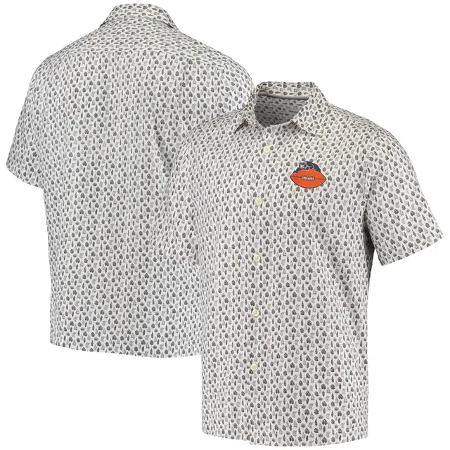 Men's Chicago Bears Tommy Bahama White Sport Tropical Tailgate Silk Button-Up  Shirt