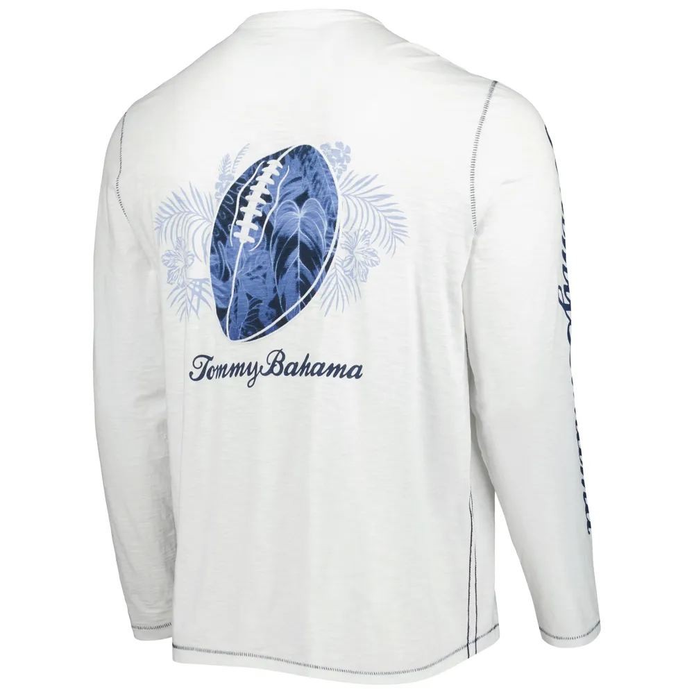 Men's Tommy Bahama White Chicago Bears Laces Out Billboard Long Sleeve T-Shirt