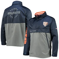 Veste à capuche anorak Tommy Hilfiger pour hommes, bleu marine/gris, Chicago Bears, quart de zip