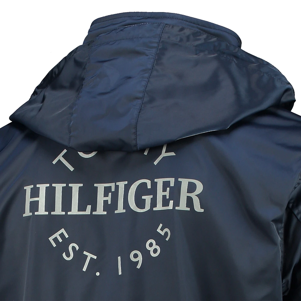 Veste à capuche anorak Tommy Hilfiger pour hommes, bleu marine/gris, Chicago Bears, quart de zip