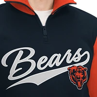 Sweat Tommy Hilfiger bleu marine/orange Chicago Bears Aiden Quarter-Zip pour homme