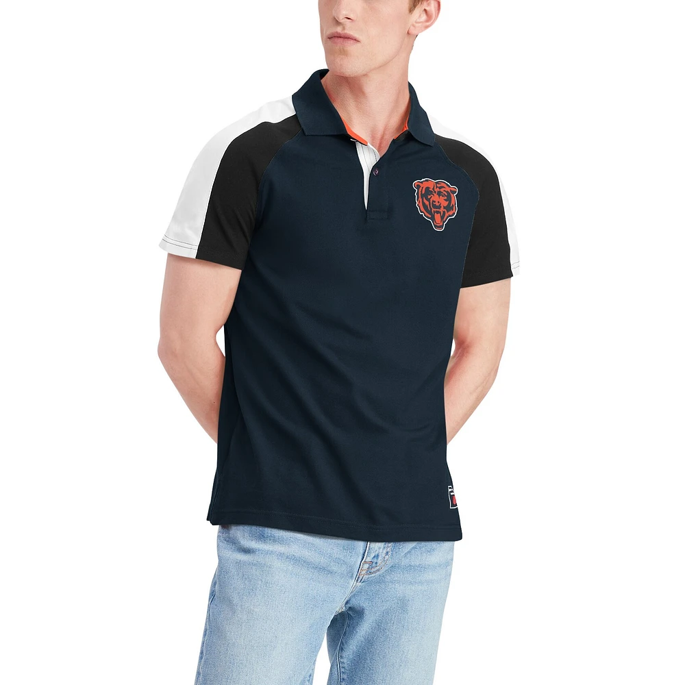 Polo à manches raglan Tommy Hilfiger Chicago Bears Holden pour homme bleu marine/blanc