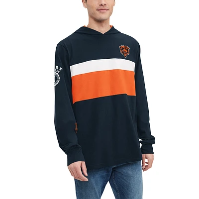 Men's Tommy Hilfiger Navy Chicago Bears Morgan Long Sleeve Hoodie T-Shirt