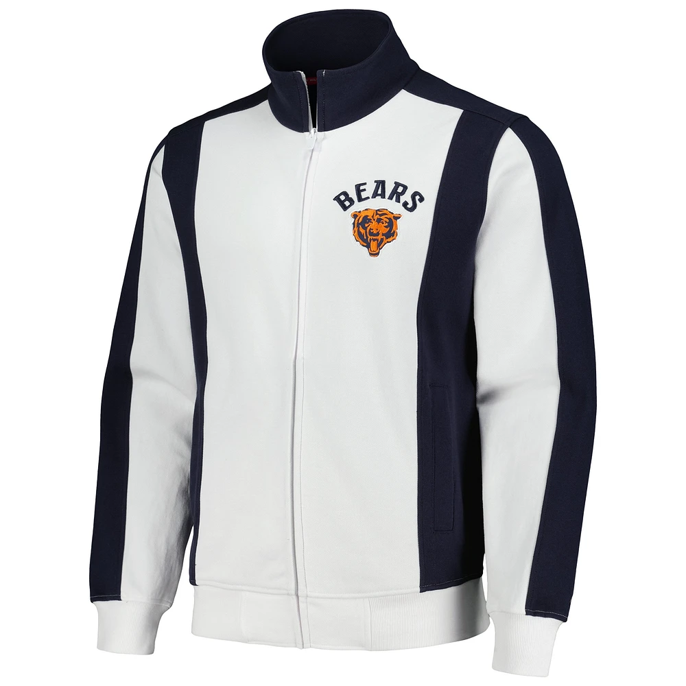 Veste de survêtement entièrement zippée Tommy Hilfiger Chicago Bears Nolan pour hommes, blanc/bleu marine