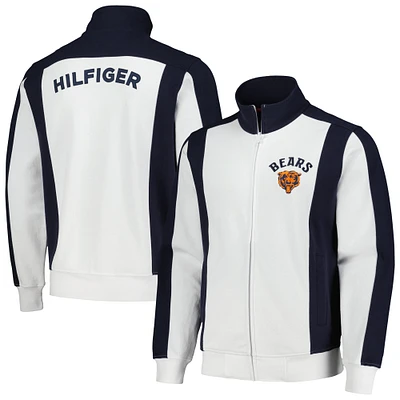 Veste de survêtement entièrement zippée Tommy Hilfiger Chicago Bears Nolan pour hommes, blanc/bleu marine