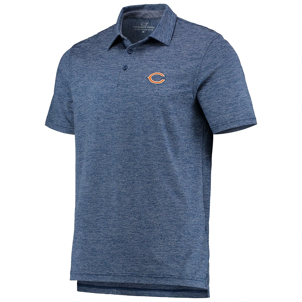 Polo Sankaty à rayures pour hommes des Chicago Bears de Vineyard Vines bleu marine