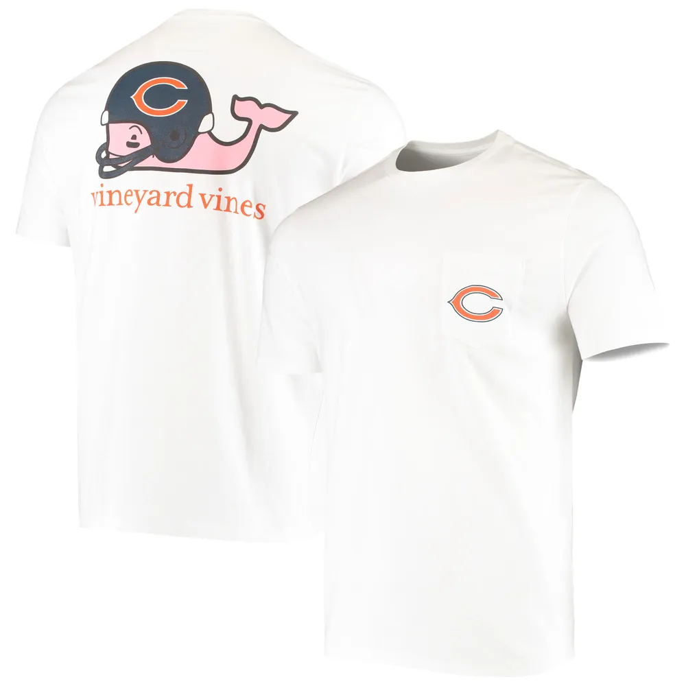 T-shirt pour homme Vineyard Vines blanc avec casque Big & Tall Chicago Bears