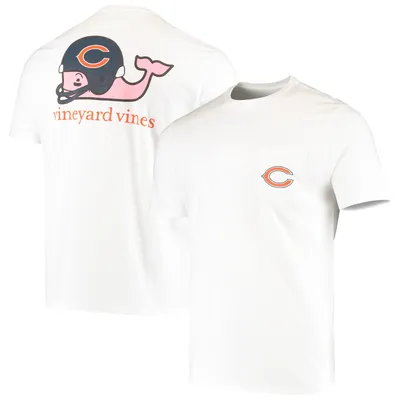 T-shirt pour homme Vineyard Vines blanc avec casque Big & Tall Chicago Bears