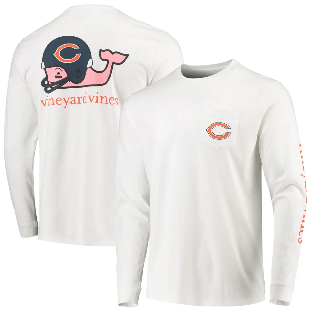 T-shirt à manches longues avec casque de baleine des Chicago Bears Vineyard Vines pour homme, blanc