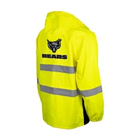 Men's Yellow Chicago Bears Hi-Vis Safety Waterproof Rainshell Full-Zip Hooded Jacket