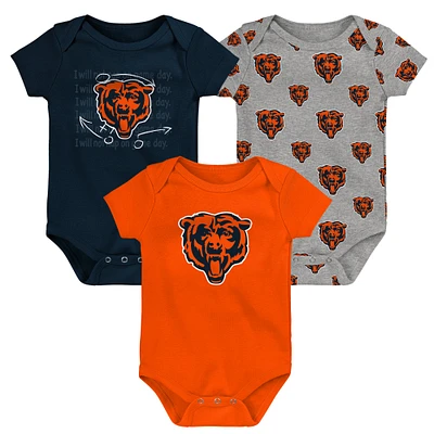 Ensemble de 3 bodys Team Starter pour nouveau-nés et nourrissons des Chicago Bears