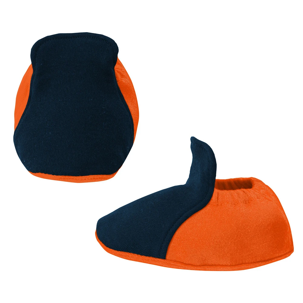 Ensemble bavoir et bottillons 3 pièces pour nouveau-né bébé Chicago Bears bleu marine/orange Little Champ