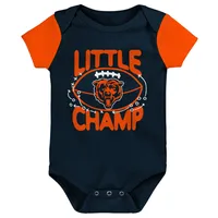 Ensemble bavoir et chaussons trois pièces pour nouveau-né bébé Chicago Bears bleu marine/orange Little Champ