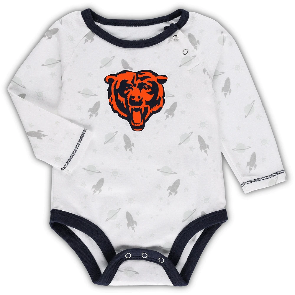Newborn & Infant White/Navy Chicago Bears Dream Team Bodysuit Pants Hat Set