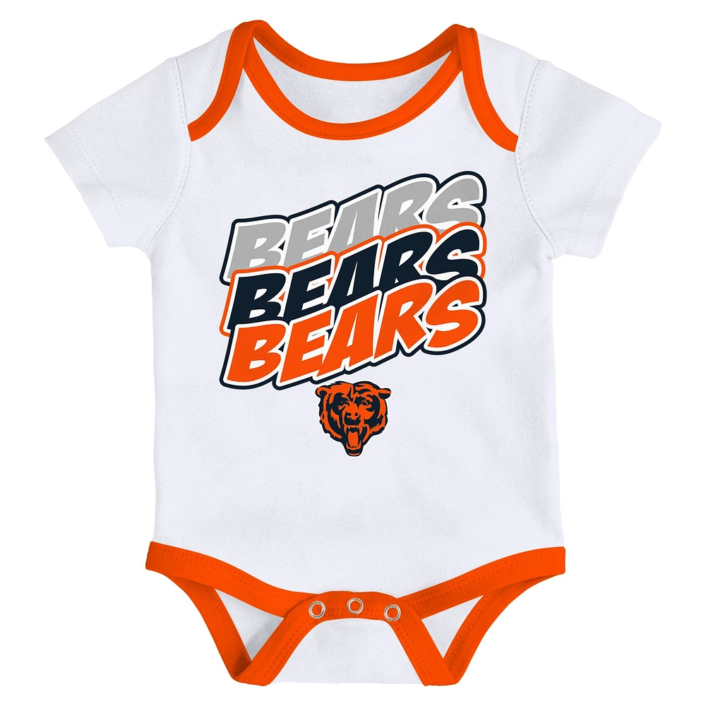 Newborn & Infant White/Orange Chicago Bears Monterey Tie-Dye - 2-Pack Bodysuit Set