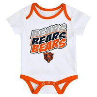 Newborn & Infant White/Orange Chicago Bears Monterey Tie-Dye - 2-Pack Bodysuit Set