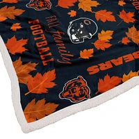 Couverture Sherpa en flanelle polaire Pegasus Chicago Bears automne, famille et football