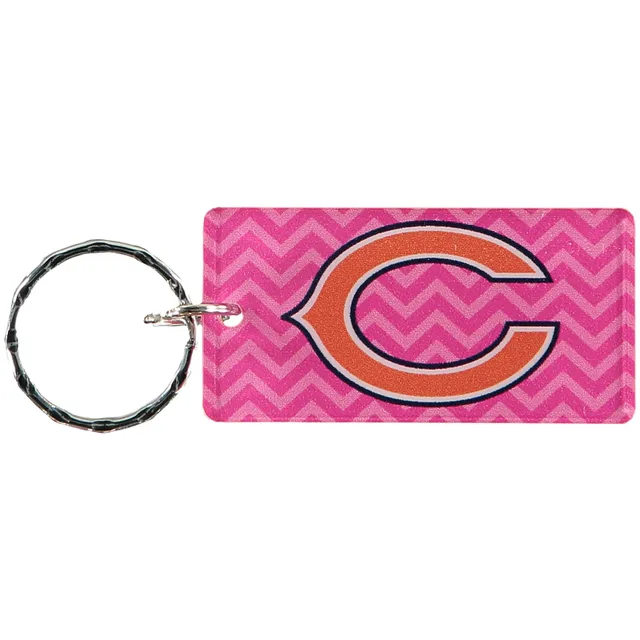 Philadelphia Eagles Chevron Printed Acrylic Team Color Logo Keychain - Pink