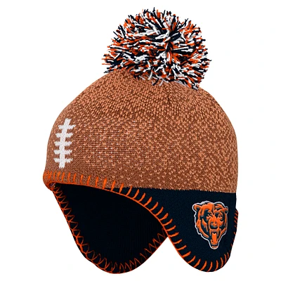 Preschool Brown Chicago Bears Football Head Knit Hat with Pom