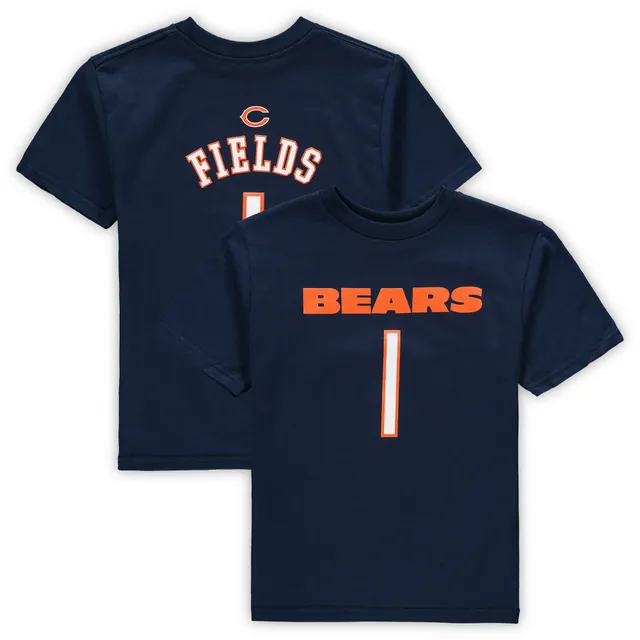 Justin Fields Chicago Bears Youth Pixel Player 2.0 T-Shirt - Heathered Gray