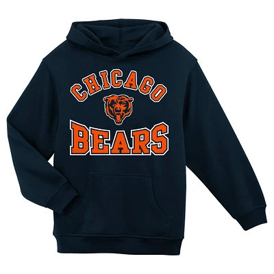 Sweat à capuche en polaire bleu marine pour enfant d'âge préscolaire, ville natale des Chicago Bears