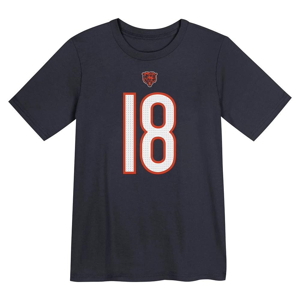 T-shirt Nike pour enfant d'âge préscolaire avec nom et numéro de joueur des Chicago Bears, bleu marine, Caleb Williams