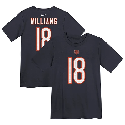 T-shirt Nike pour enfant d'âge préscolaire avec nom et numéro de joueur des Chicago Bears, bleu marine, Caleb Williams