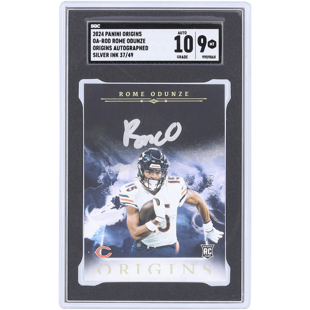 Rome Odunze Chicago Bears Autographié 2024 Panini Origins Silver Ink Origins Autograph #OA-ROD #37/49 SGC Authentifié 9/10 Rookie Card