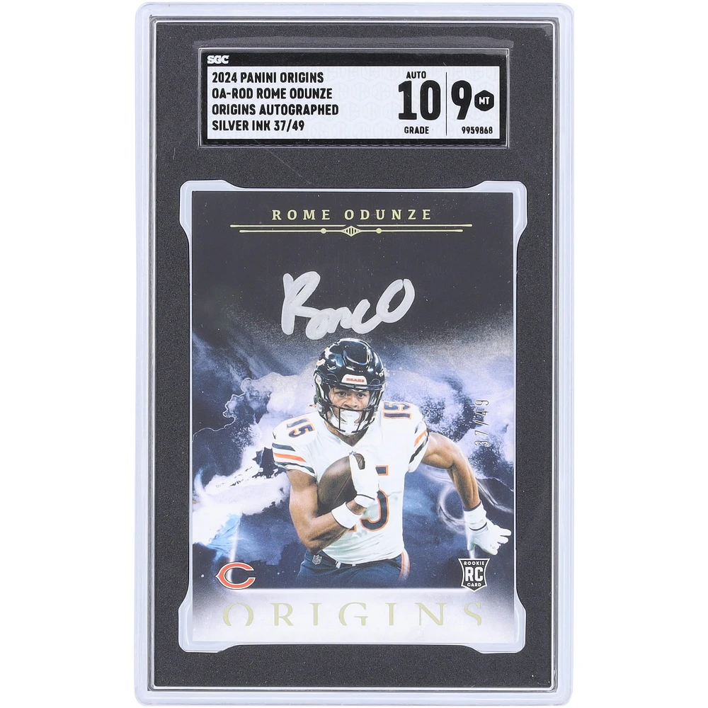 Rome Odunze Chicago Bears Autographié 2024 Panini Origins Silver Ink Origins Autograph #OA-ROD #37/49 SGC Authentifié 9/10 Rookie Card