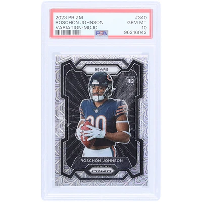 Roschon Johnson Chicago Bears 2023 Panini Prizm Variation Mojo Prizm #340 #11/25 PSA Authenticated 10 Rookie Card