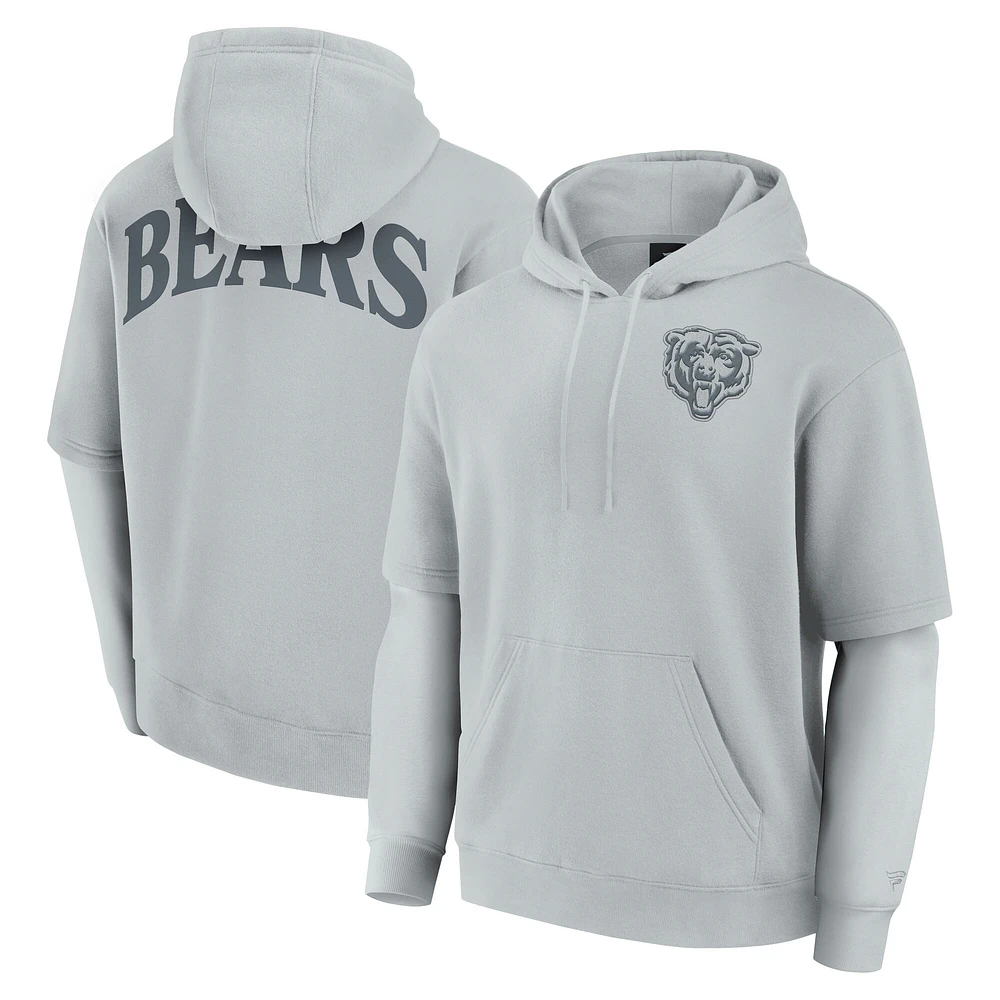 Sweat à capuche unisexe Fanatics gris Chicago Bears Sleek Elements