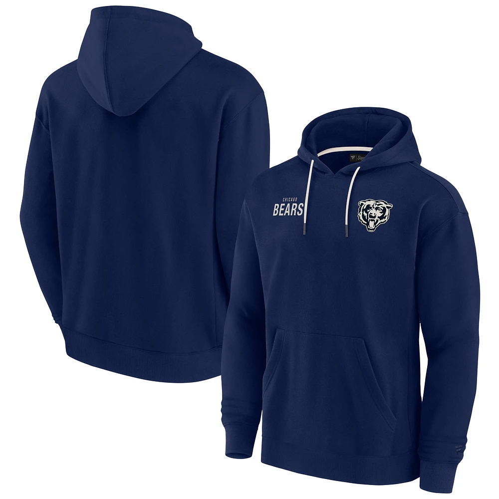 Unisex Fanatics Navy Chicago Bears Elements Super Soft Fleece Pullover Hoodie