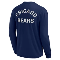 Unisex Fanatics Navy Chicago Bears Elements Super Soft Long Sleeve T-Shirt