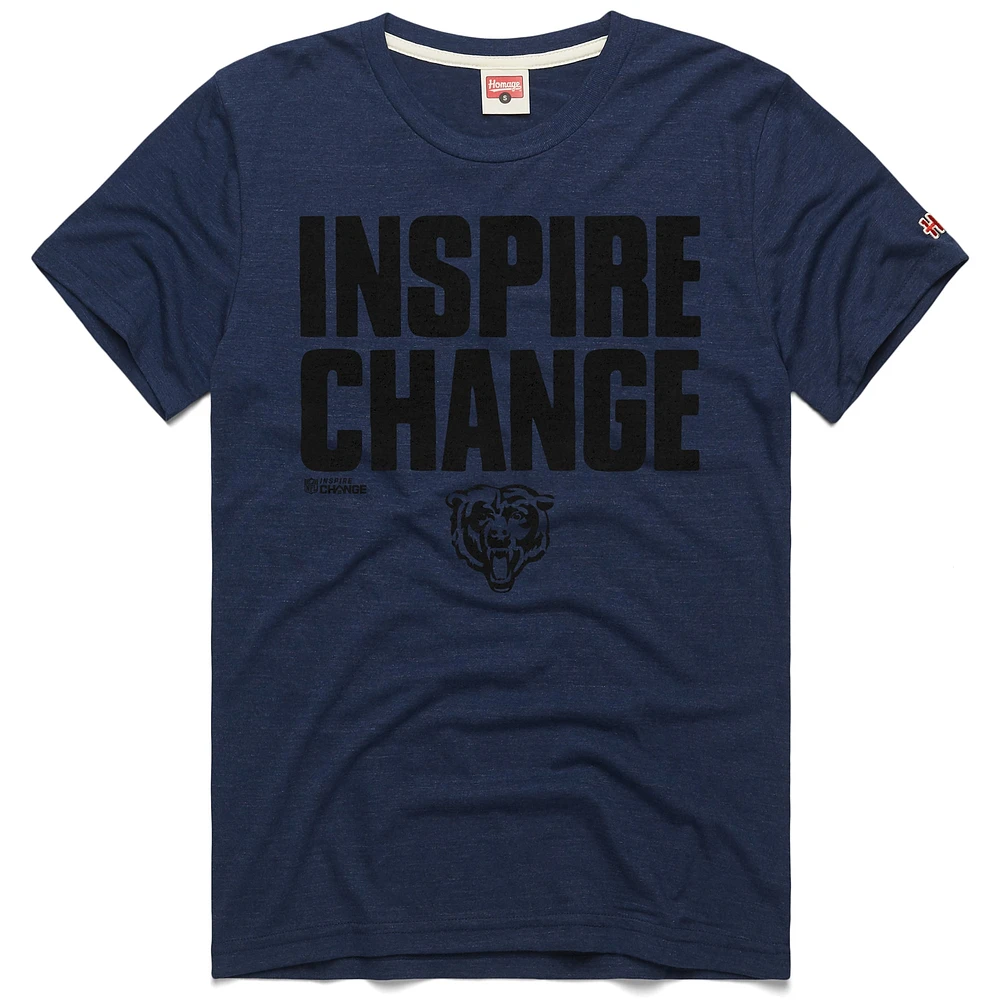 T-shirt unisexe bleu marine hommage Chicago Bears 2024 Inspire Change Tri-Blend