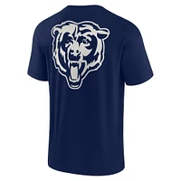 T-shirt unisexe à manches courtes super doux bleu marine Chicago Bears Elements