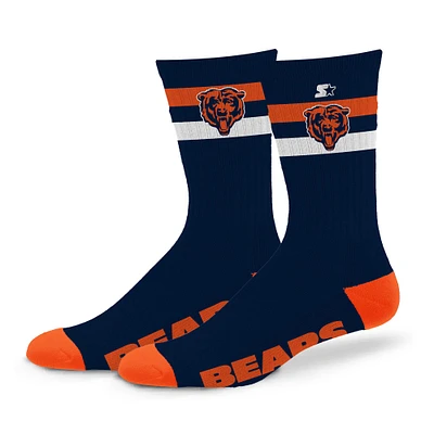 Chaussettes unisexes Starter Chicago Bears Team Color Two-Stripe Crew
