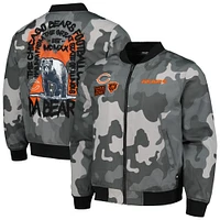 Blouson aviateur camouflage unisexe The Wild Collective gris Chicago Bears