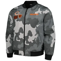 Blouson aviateur camouflage unisexe The Wild Collective gris Chicago Bears