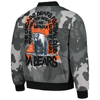 Unisex The Wild Collective Gray Chicago Bears Camo Bomber Jacket