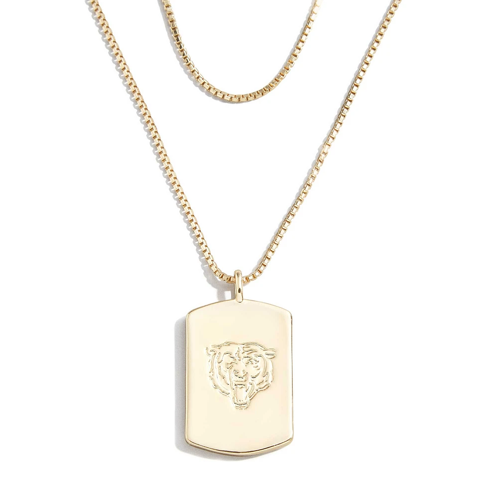 WEAR by Erin Andrews x Baublebar Chicago Bears Collier en or avec étiquette de chien