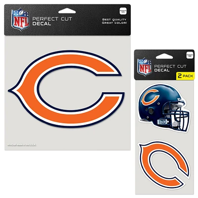 Lot de deux autocollants WinCraft Chicago Bears Perfect Cut