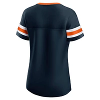 Women's Fanatics  True Navy Chicago Bears Lace-Up Bling T-Shirt