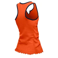 Débardeur tri-mélange orange à ourlet ondulé et col cranté pour femme New Era Chicago Bears