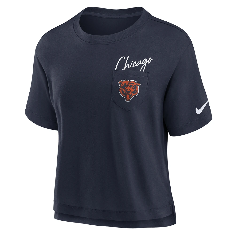 Women's Nike  Navy Chicago Bears Performance Pocket T-Shirt