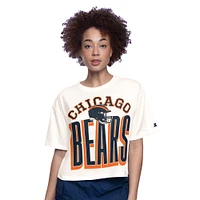 Women's Starter  Cream Chicago Bears Throwback Play the Ball Boxy Cropped T-Shirt